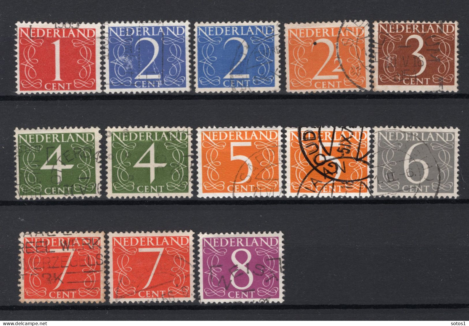 NEDERLAND 460/468 Gestempeld 1946 - Cijfer -1 - Oblitérés