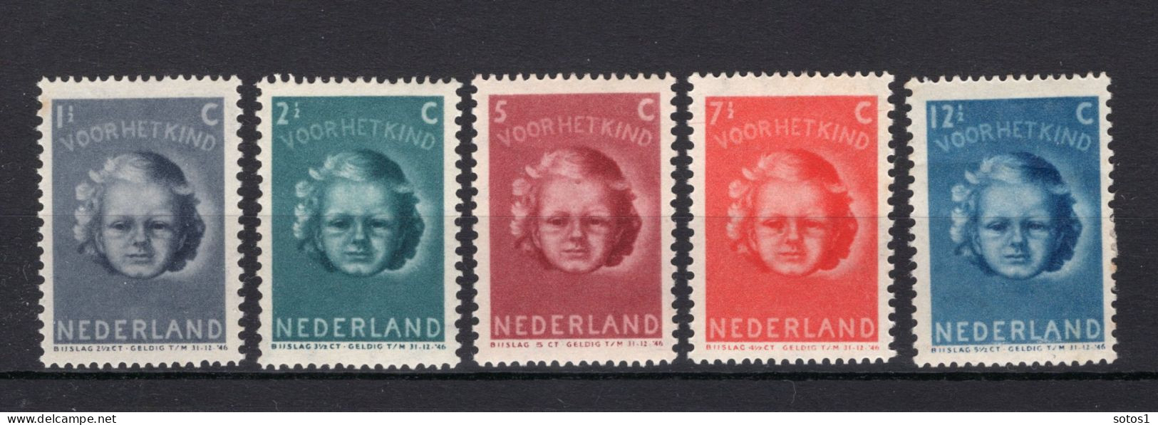 NEDERLAND 444/448 MH 1945 - Kinderzegels -1 - Ongebruikt