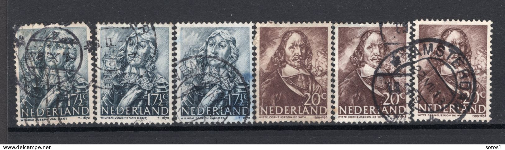 NEDERLAND 416/417 Gestempeld 1943-1944 - Zeehelden (3 Stuks) - Used Stamps