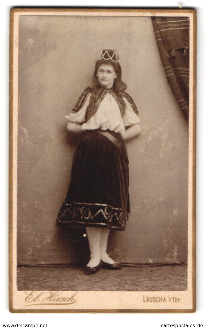 Fotografie El. Hirsch, Lauscha I. Th., Junge Frau Zum Fasching Als Vagabundin / Zigeunerin  - Anonymous Persons