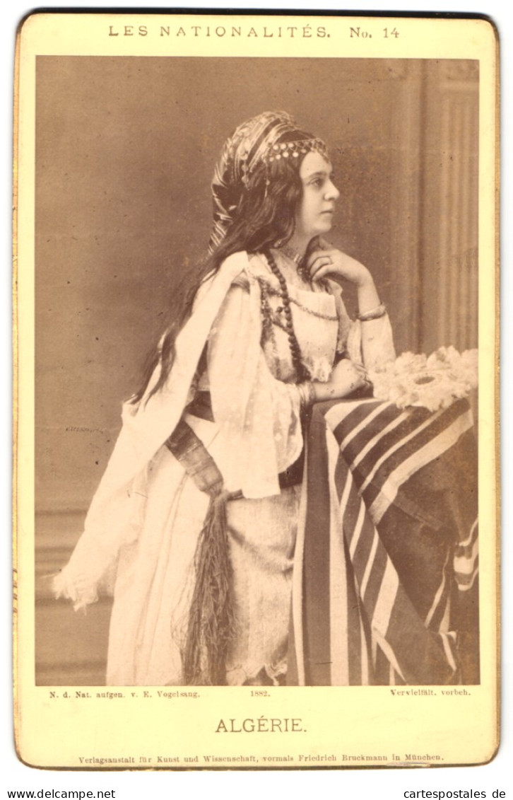 Fotografie E. Vogelsang, München, Frau In Tracht Aus Algerien, Algerie, Les Nationalites  - Anonymous Persons