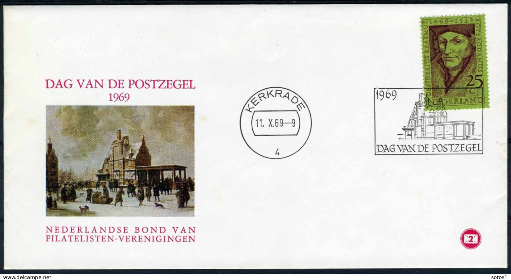 NEDERLAND Dag Van De Postzegel 1969 Kerkrade 11/10/1969 - Lettres & Documents