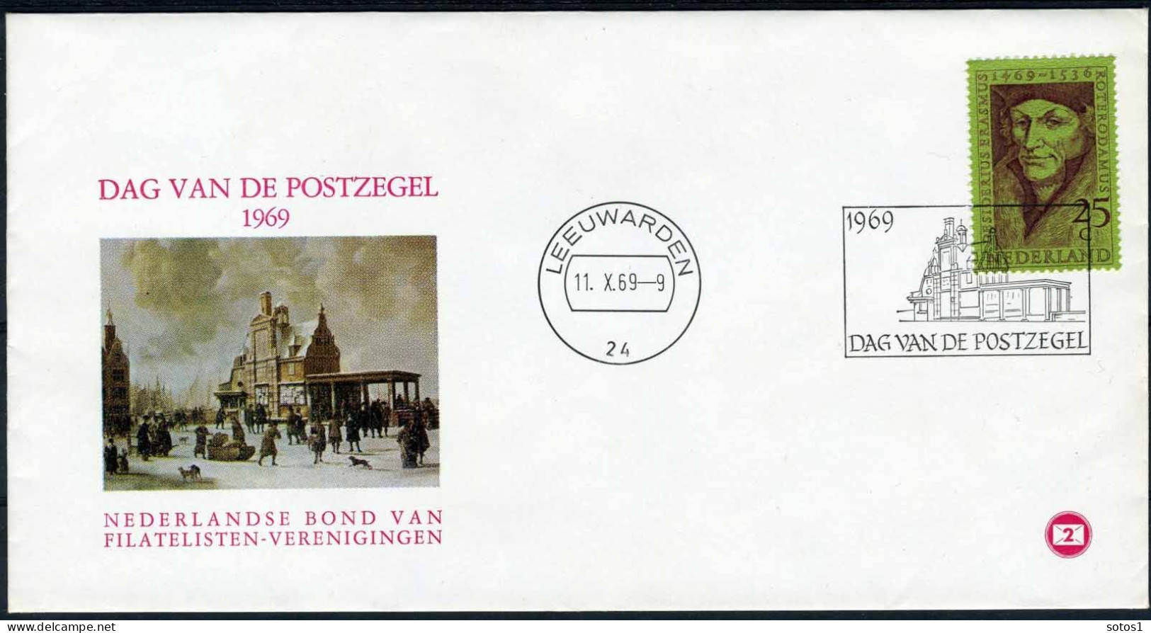 NEDERLAND Dag Van De Postzegel 1969 Leeuwarden 11/10/1969 - Covers & Documents