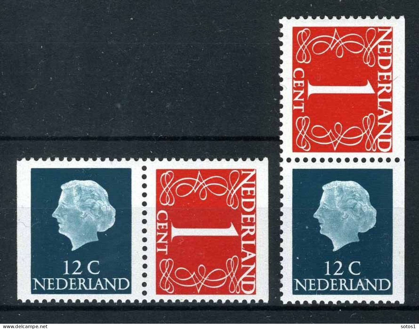 NEDERLAND C51/52 MNH 1969 - Combinaties PB8, Gewoon Papier - Postzegelboekjes En Roltandingzegels