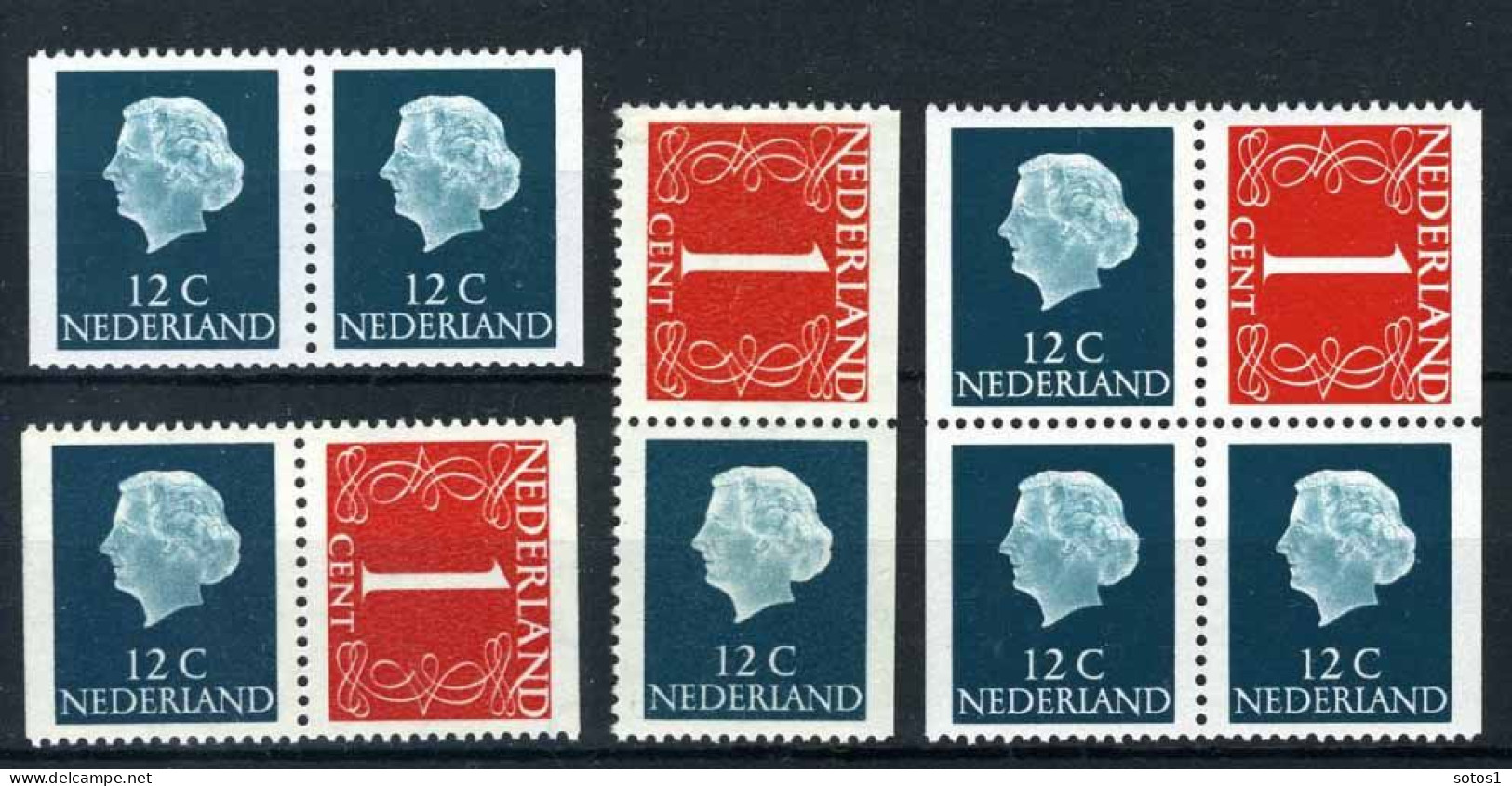 NEDERLAND C44-51/53 MNH 1969 - Combinaties PB8, Gewoon Papier - Booklets & Coils