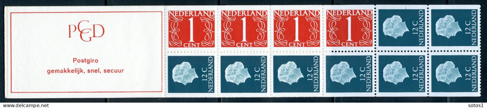 NEDERLAND PB8a MNH 1969 - Postzegelboekje Juliana, Kaft Roze - Carnets Et Roulettes