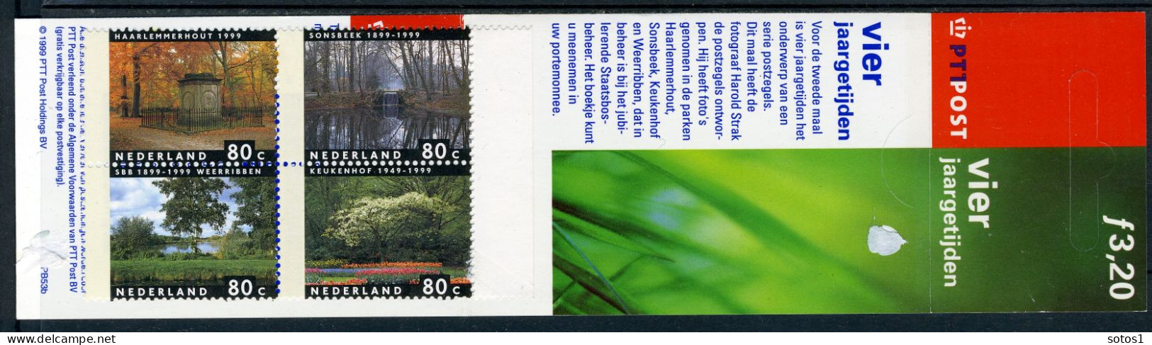 NEDERLAND PB53b MNH 1999 - Postzegelboekje 4 Jaargetijden, Weerribben -2 - Booklets & Coils