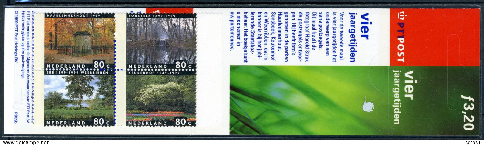 NEDERLAND PB53b MNH 1999 - Postzegelboekje 4 Jaargetijden, Weerribben -1 - Booklets & Coils