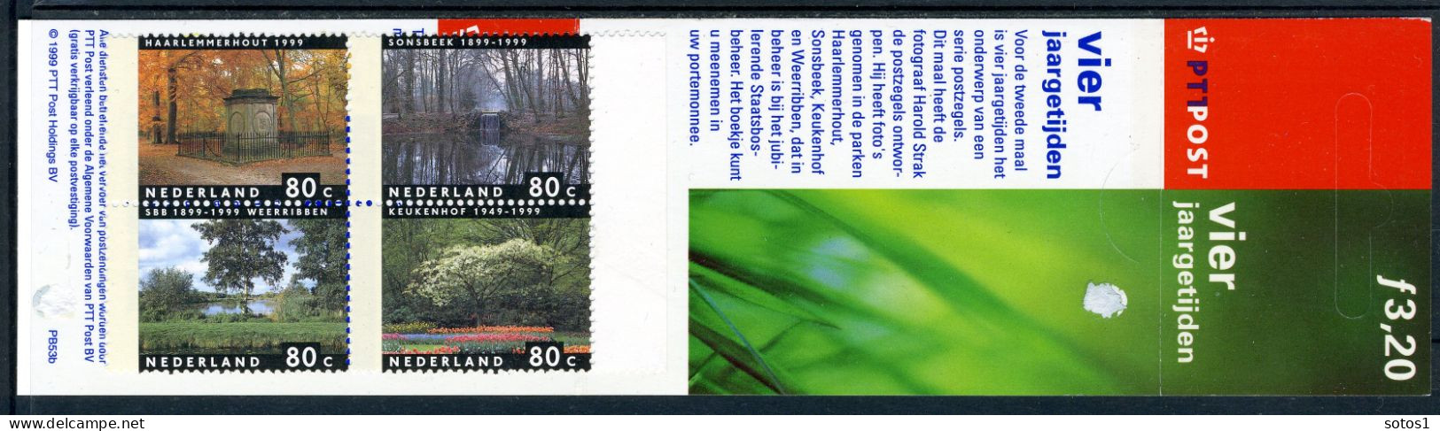 NEDERLAND PB53b MNH 1999 - Postzegelboekje 4 Jaargetijden, Weerribben - Booklets & Coils