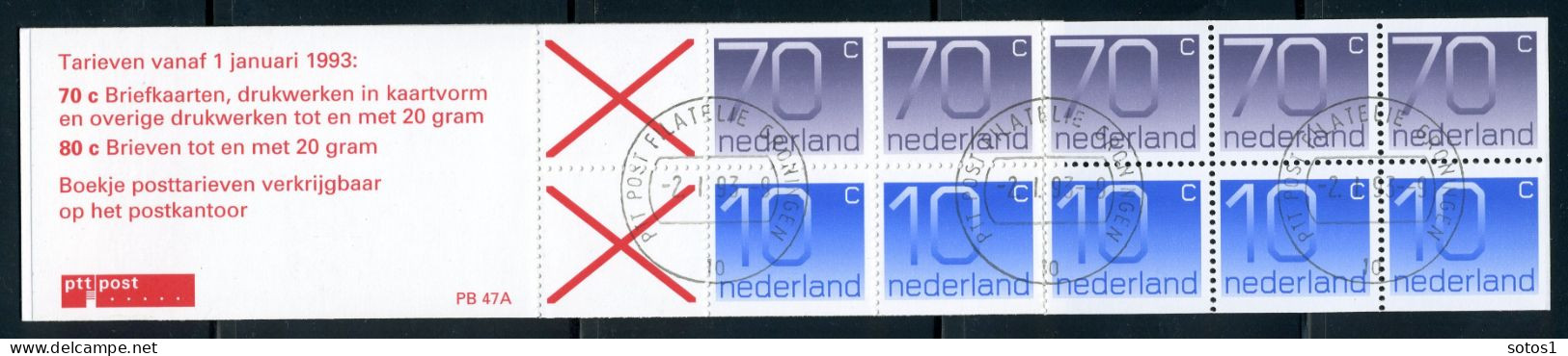 NEDERLAND PB47a MNH 1993 - Postzegelboekje Cijfer, Kaft Violet - Carnets Et Roulettes
