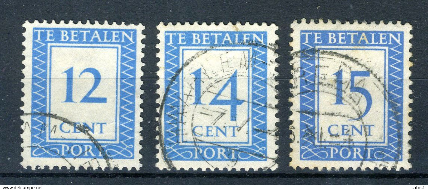 NEDERLAND P89/91 Gestempeld 1947-1958 -  Cijfer En Waarde In Rechthoek - Postage Due