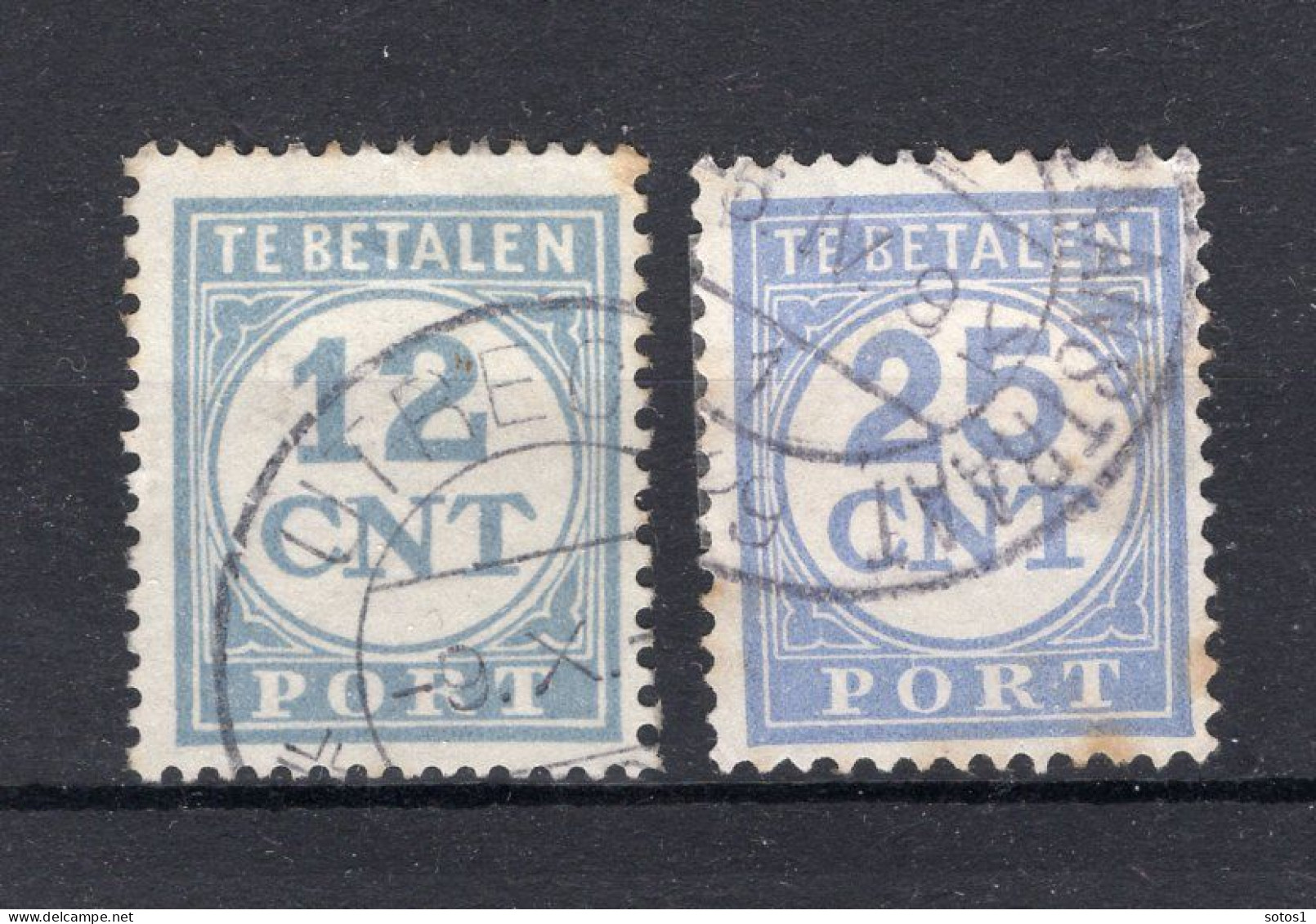 NEDERLAND P76/77 Gestempeld 1921-1938 - Cijfer En Waarde In Blauw - Postage Due