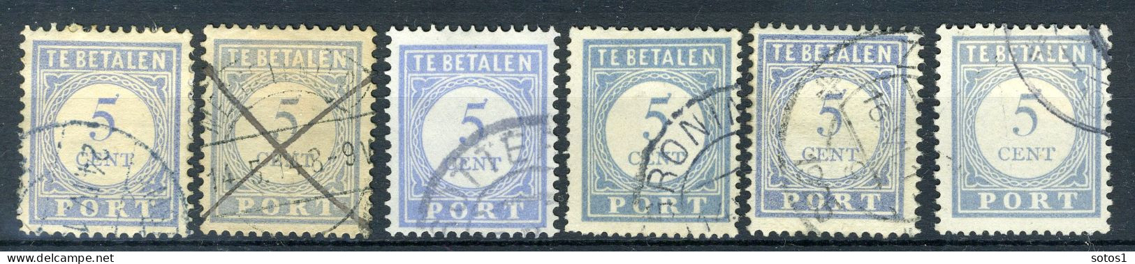 NEDERLAND P51 Gestempeld 1912-1920 - Cijfer En Waarde In Blauw - Taxe