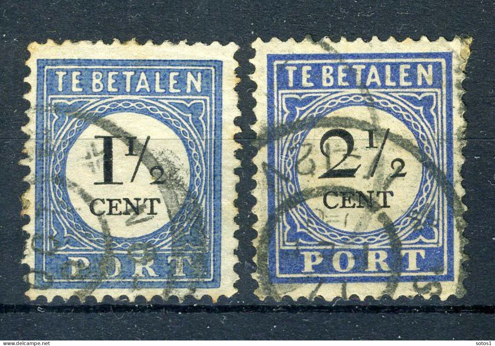 NEDERLAND P15/16 Gestempeld 1894-1910 - Cijfer En Waarde Zwart (donkerbl.) - Postage Due