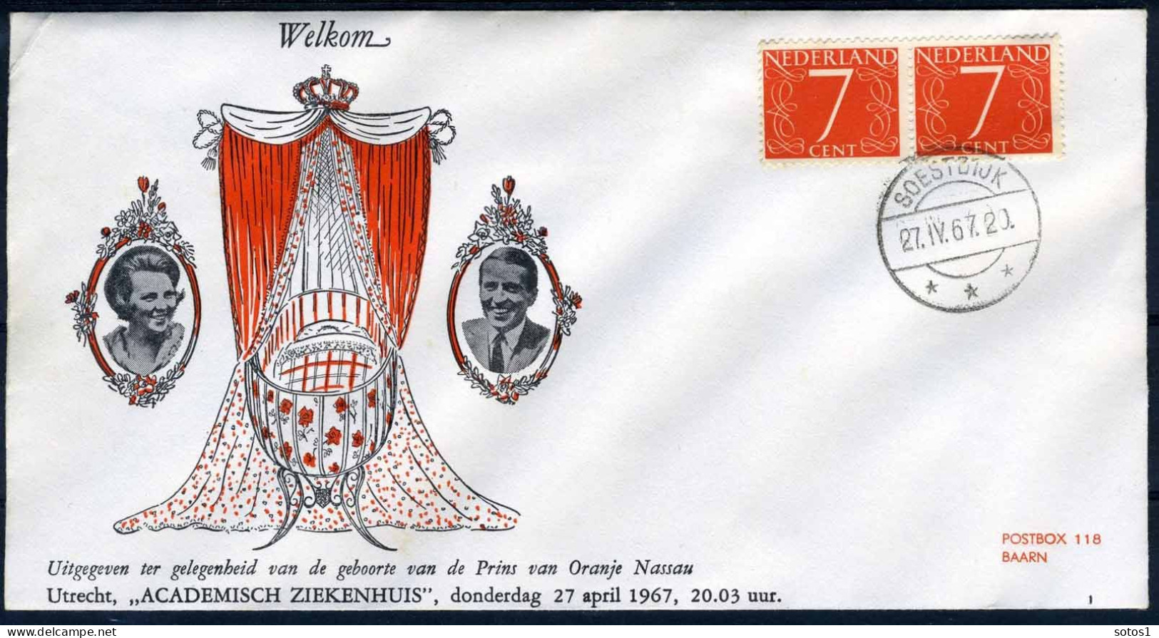 NEDERLAND Geboorte Prins Van Oranje 27/04/1967 - Covers & Documents