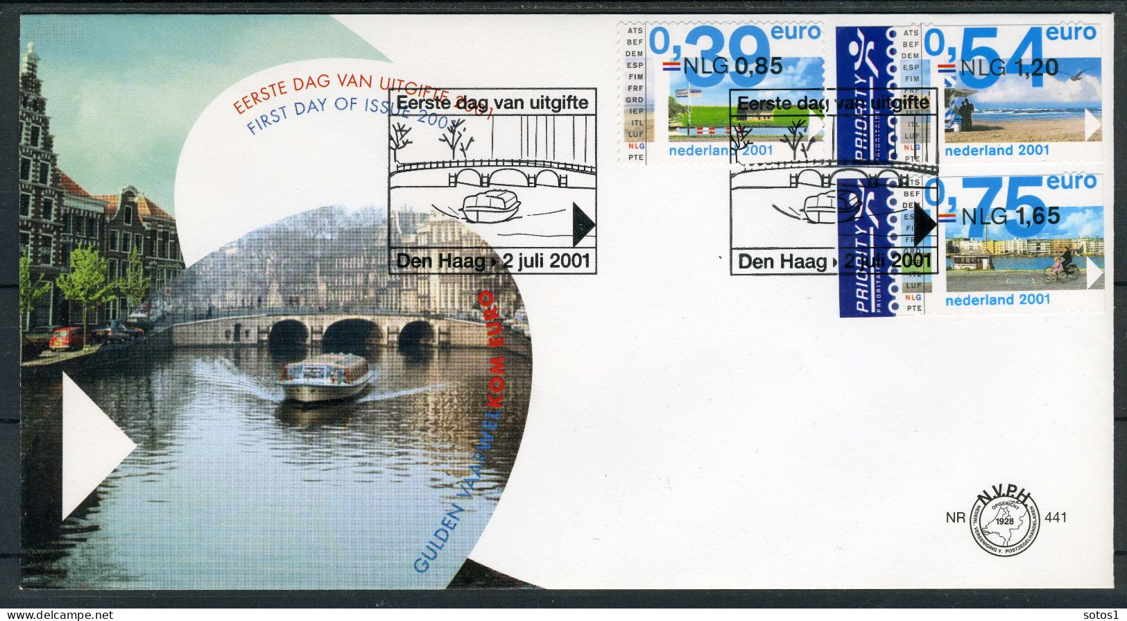 NEDERLAND E441 FDC 2001 - Eurozegels -1 - FDC