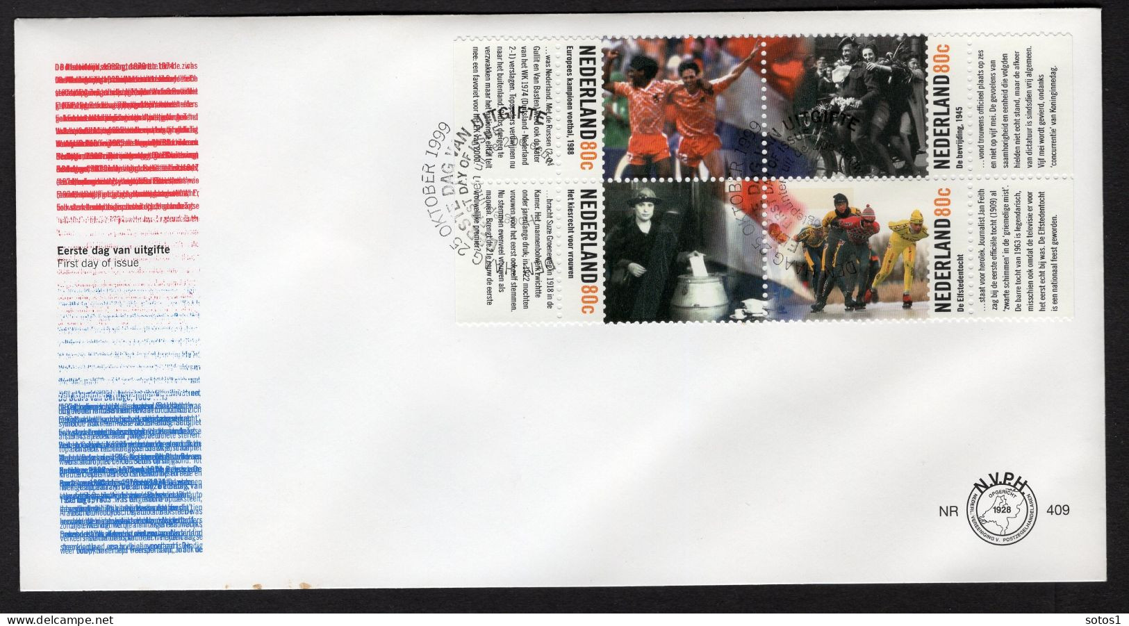 NEDERLAND E409 FDC 1999 - Hoogtepunten Uit De 20e Eeuw Op 2 Enveloppen - FDC