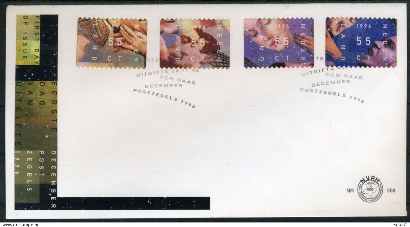 NEDERLAND E358 FDC 1996 - Decemberzegels - FDC