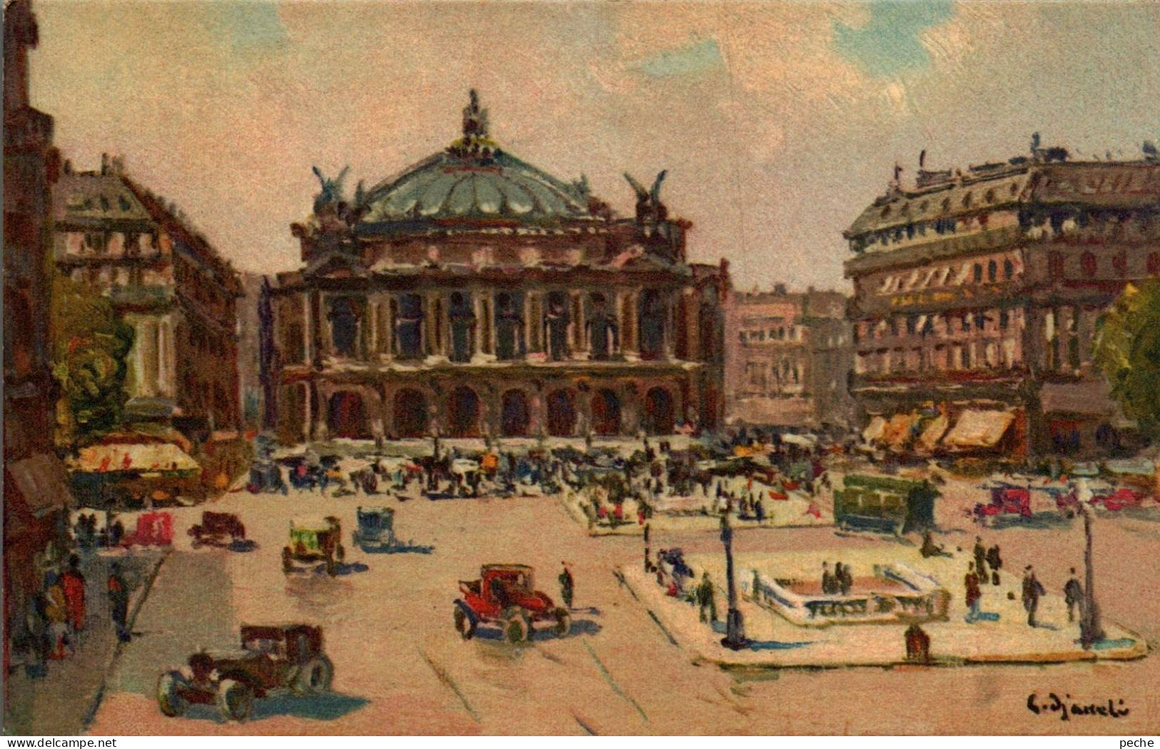 N°3057 W -cpa Paris -illustrateur -la Place De L'Opéra- - Piazze