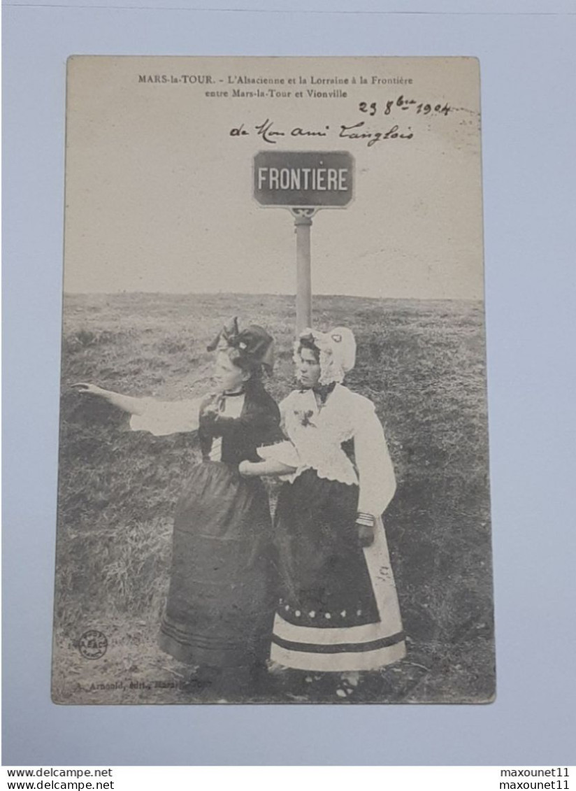 Carte Postale De Mars La Tour - L'Alsacienne Te La Lorraine à La Frontière Envoyée Vers Saint Ouen .. Lot10 . - Postcards 1871-1909