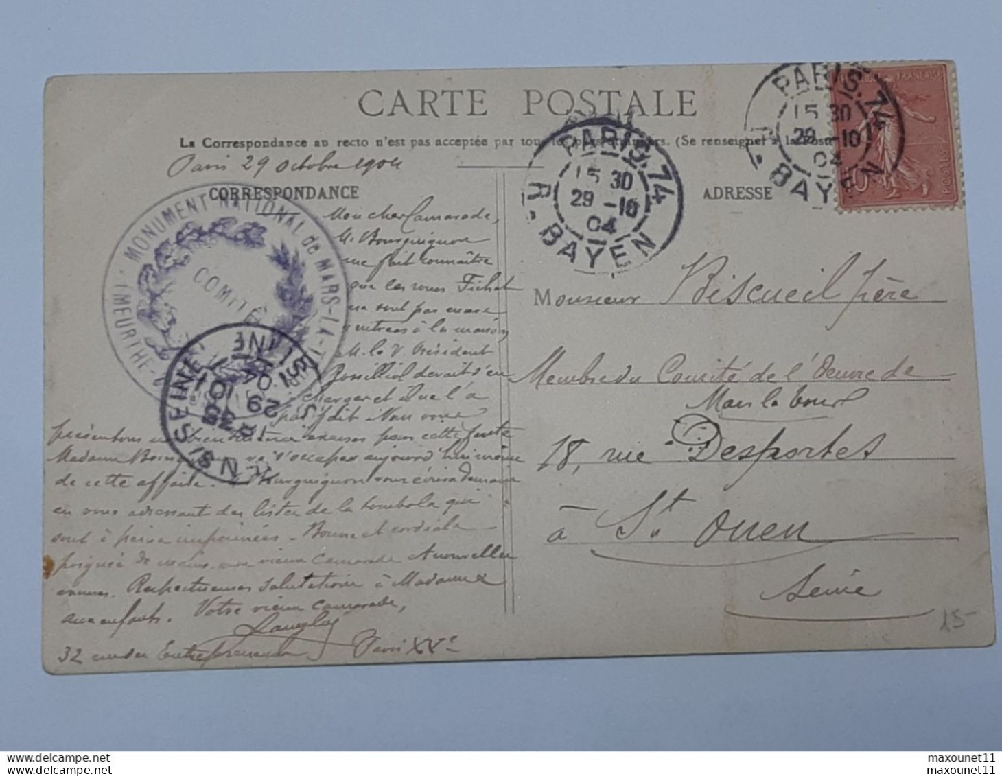 Carte Postale De Mars La Tour - L'Alsacienne Te La Lorraine à La Frontière Envoyée Vers Saint Ouen .. Lot10 . - Postcards 1871-1909