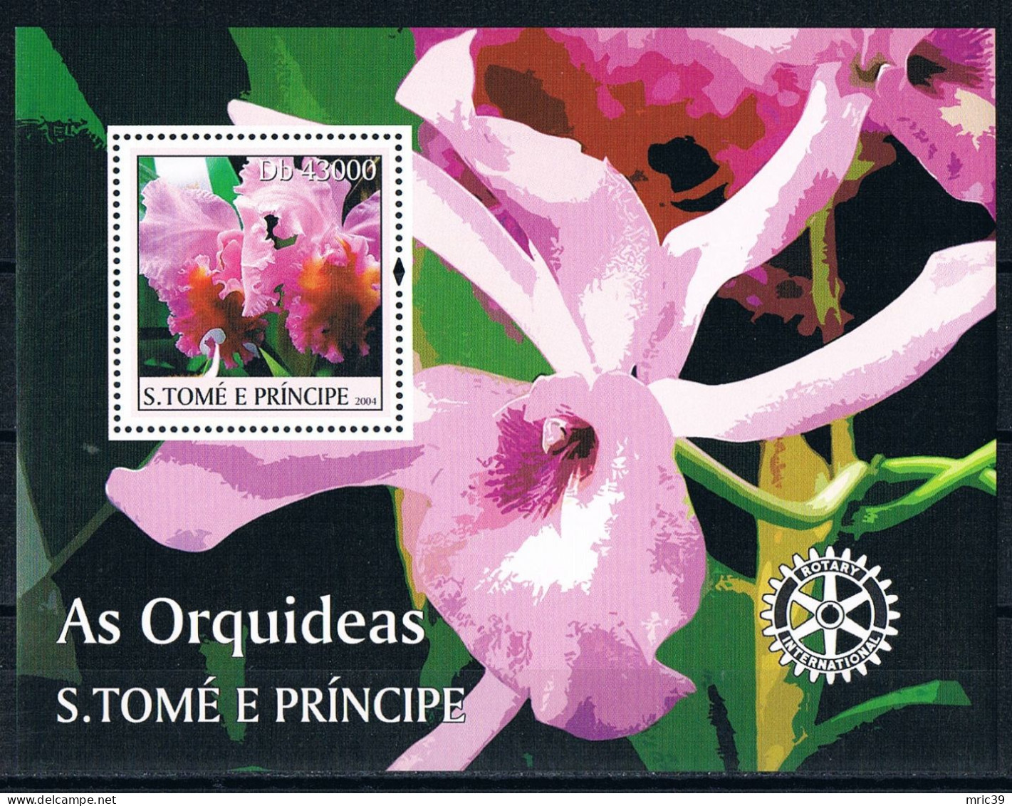 Bloc Sheet  Fleurs Orchidées Flowers Orchids  Neuf  MNH **   S Tome E Principe 2004 - Orchids