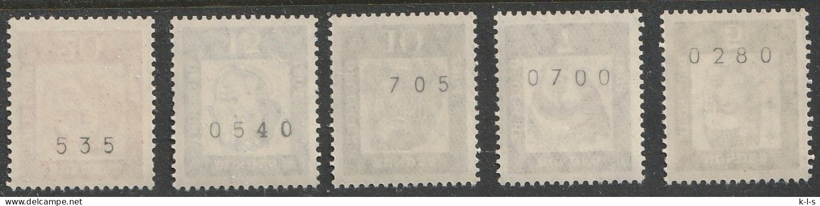 BRD: 1961, Rollenmarken: 5 Versch. Werte Mit  Fluoreszenz, Freimarken: Bedeutende Deutsche,   **/MNH - Roulettes