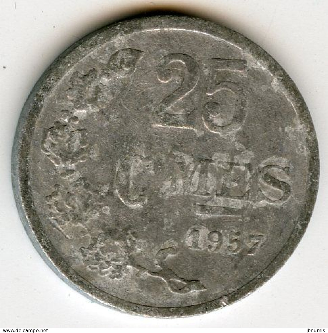 Luxembourg 25 Centimes 1957 KM 45a.1 - Luxemburg
