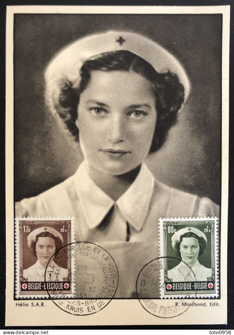 Belgique 1953 Carte Maximum Princesse Joséphine-Charlotte Charité Croix-Rouge - TB - 1951-1960