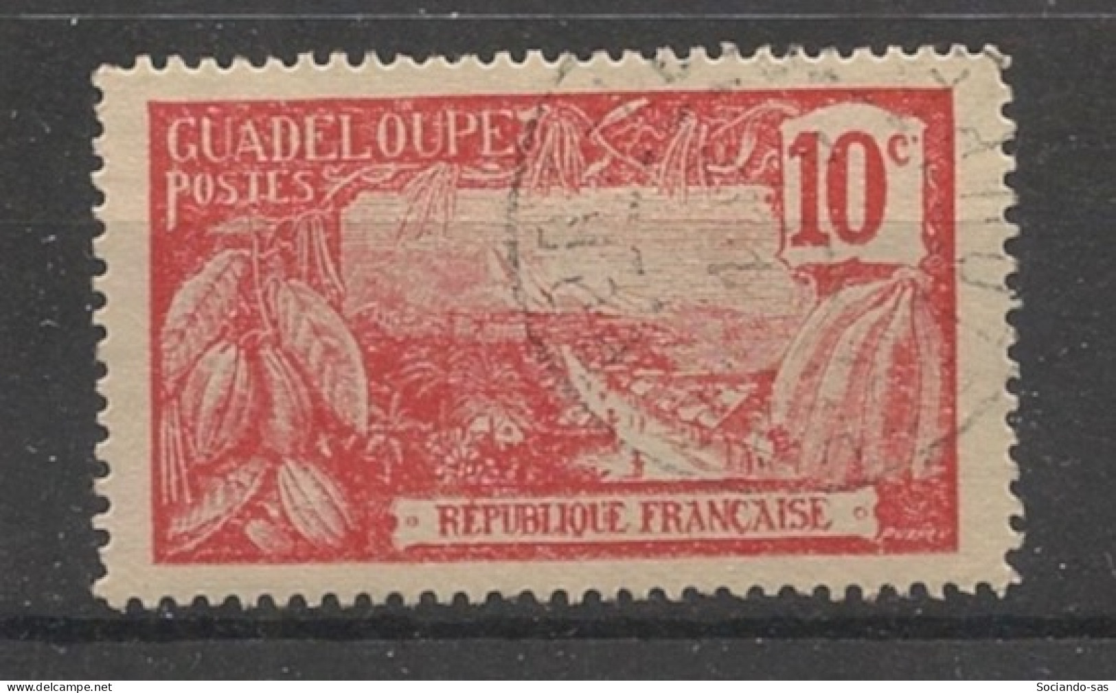 GUADELOUPE - 1922-27 - N°YT. 79 - Mont Houelmont 10c Rouge Sur Gris - Oblitéré / Used - Usados