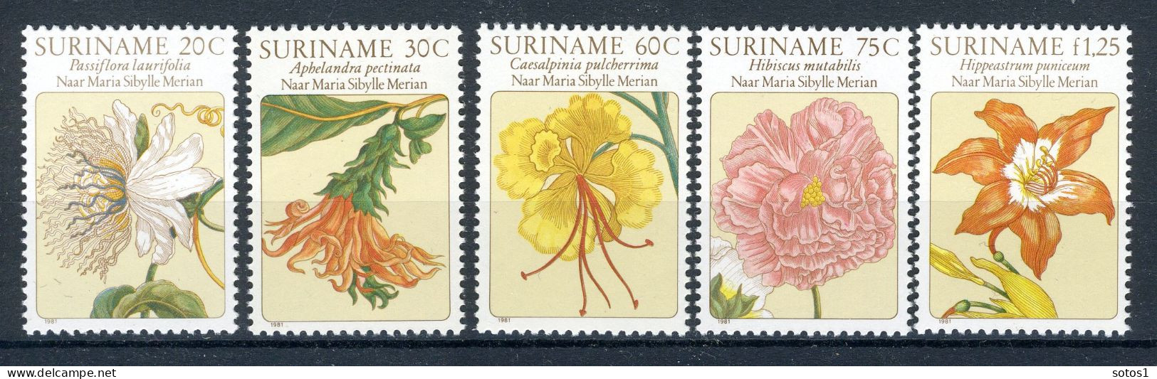 SURINAME 929/933 MNH 1981 - Bijzondere Bloemen. - Surinam