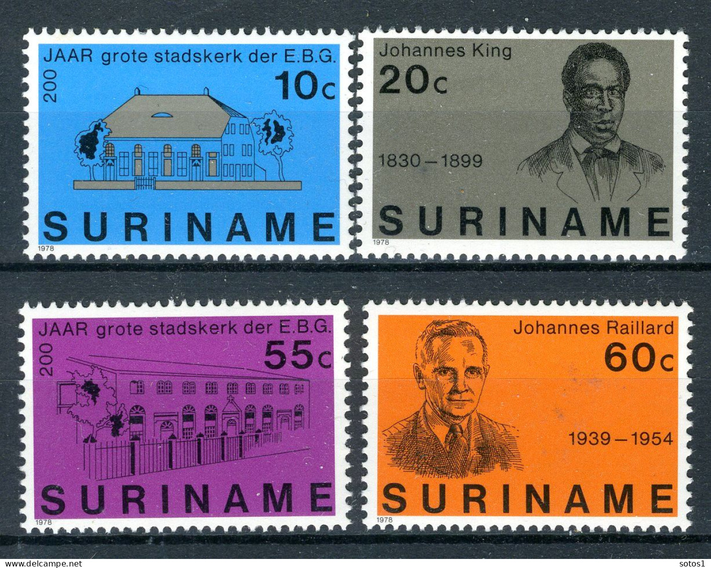 SURINAME 823/826 MNH 1978 - Grote Stadskerk. - Surinam