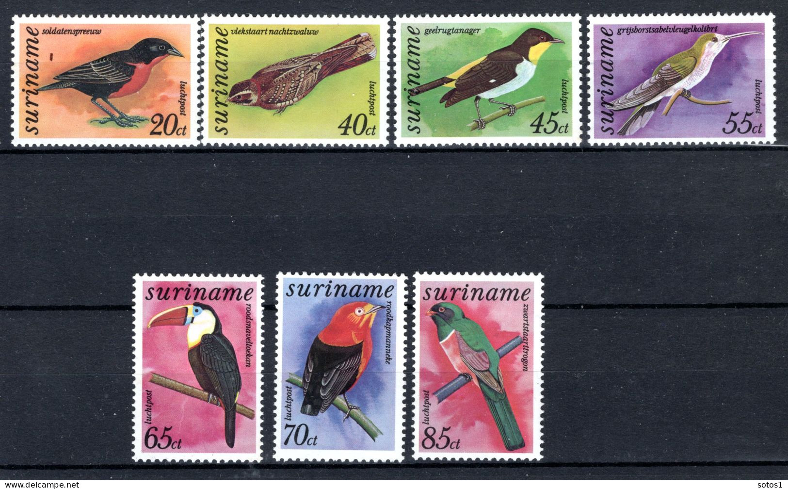 SURINAME 781/787 MH 1977 - Vogels - Surinam