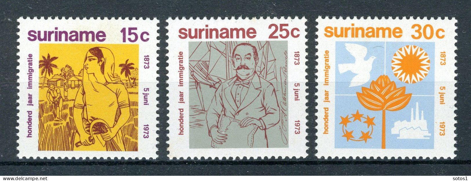 SURINAME 600/602 MNH 1973 - Immigratie. - Surinam ... - 1975