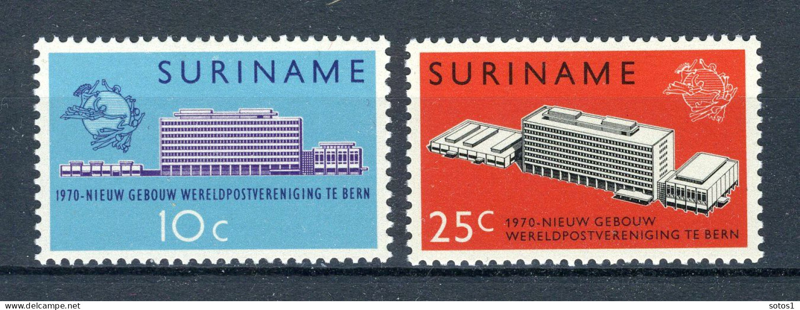 SURINAME 536/537 MNH 1970 - Nieuw U.P.U. Gebouw In Bern. - Surinam ... - 1975