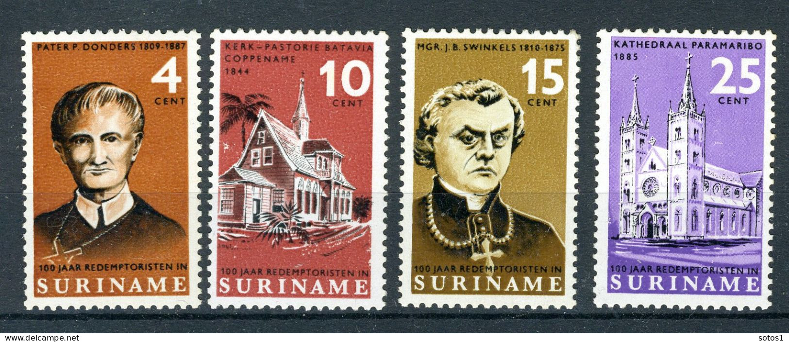SURINAME 449/452 MNH 1966 - Eeuwfeest Paters Redemptoristen. - Suriname ... - 1975