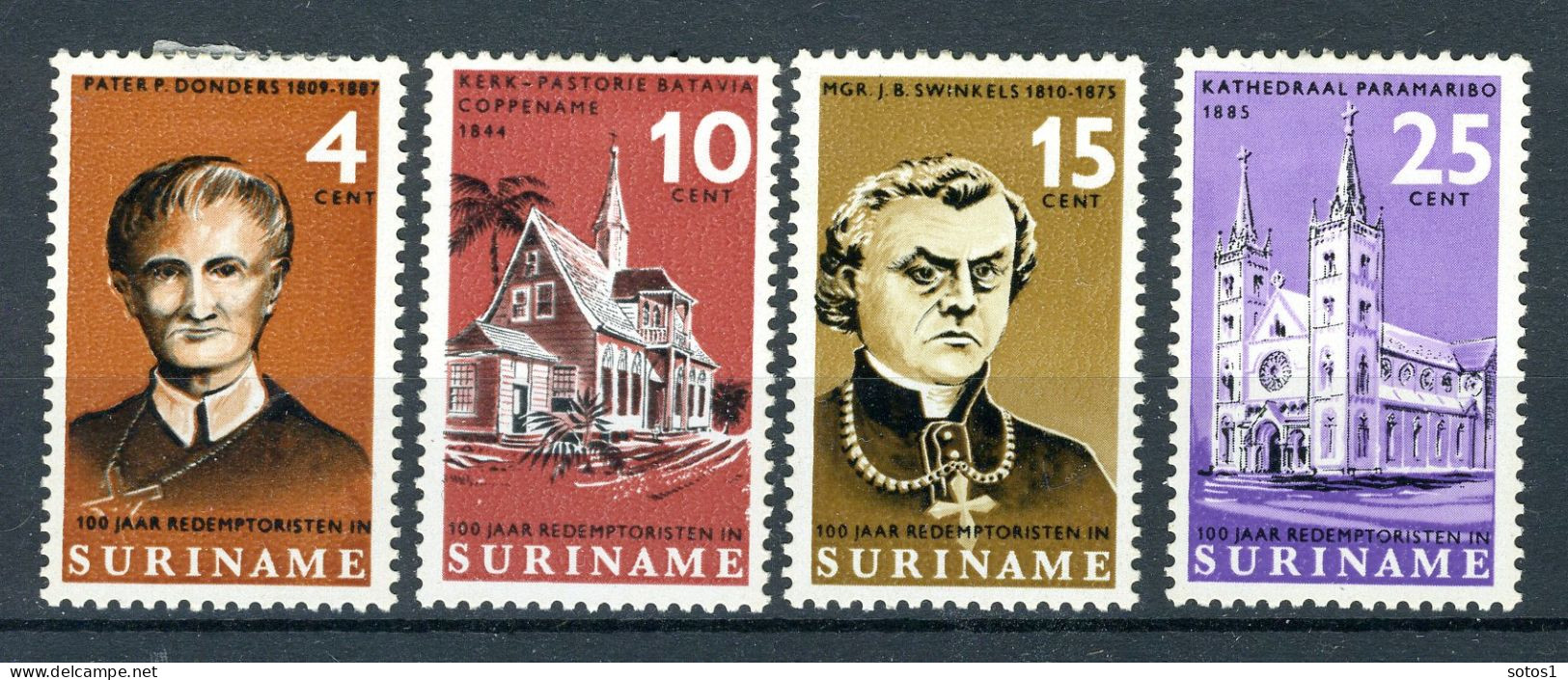 SURINAME 449/452 MH 1966 - Eeuwfeest Paters Redemptoristen. - Surinam ... - 1975