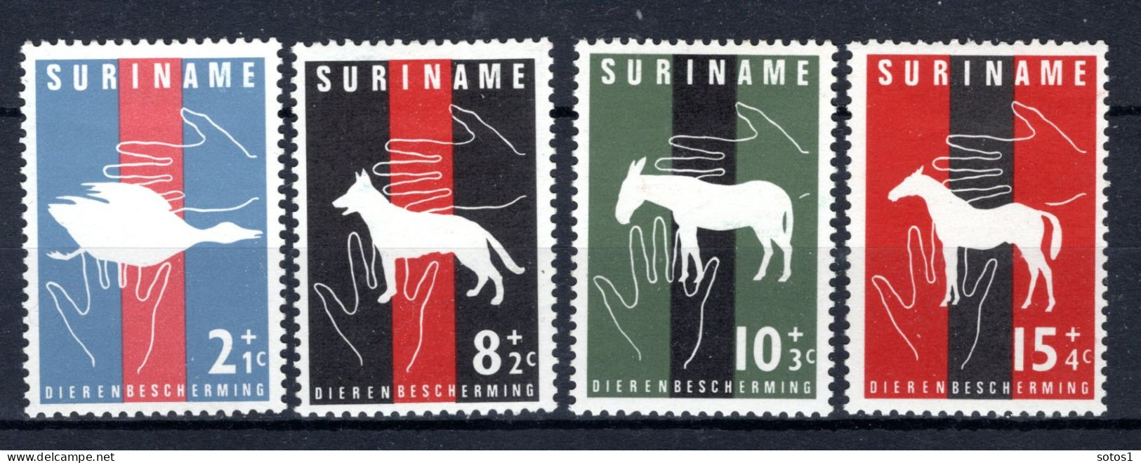SURINAME 390/393 MH 1962 - Dierenbescherming - Surinam ... - 1975