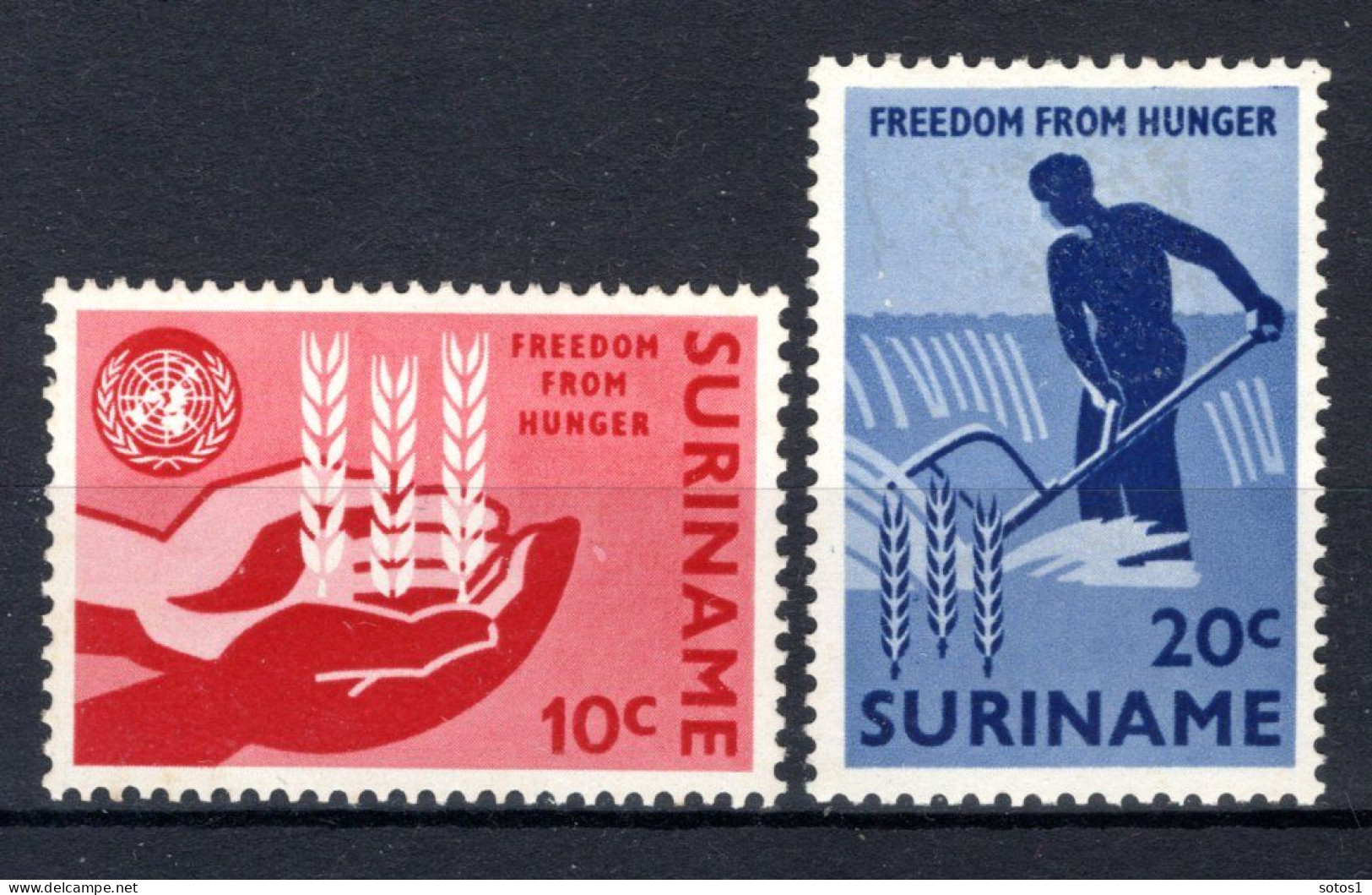 SURINAME 394/395* MH 1963 - Anti-hongeractie VN - Suriname ... - 1975