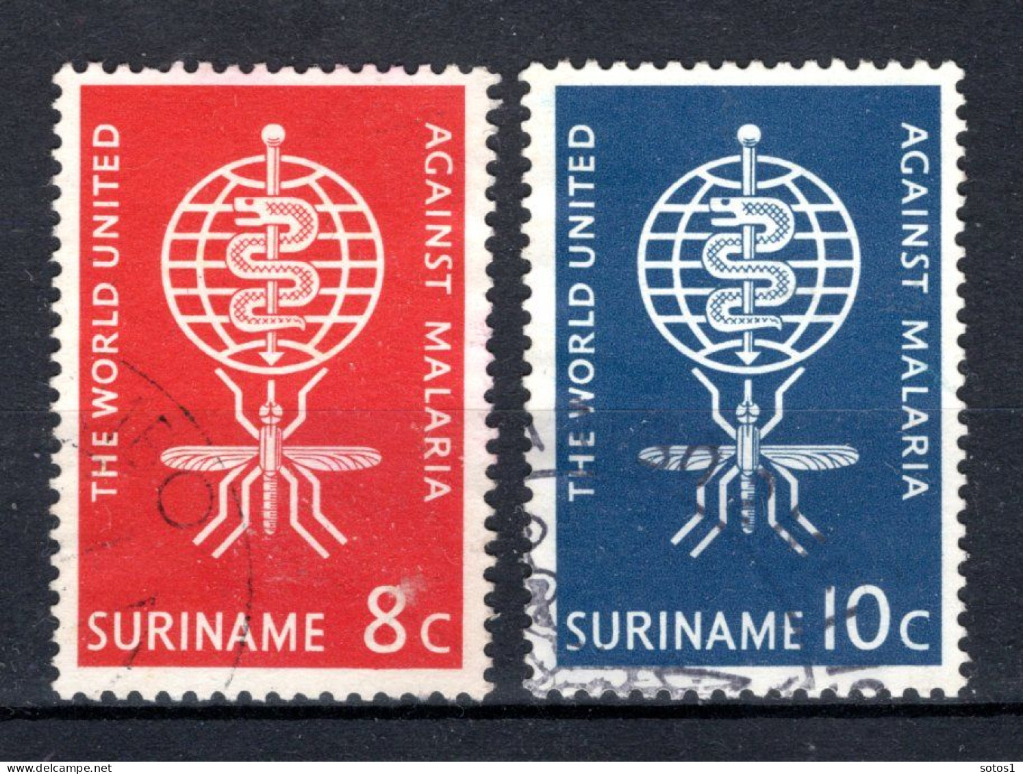 SURINAME 384/385° Gestempeld 1962 - Anti-malaria - Surinam ... - 1975