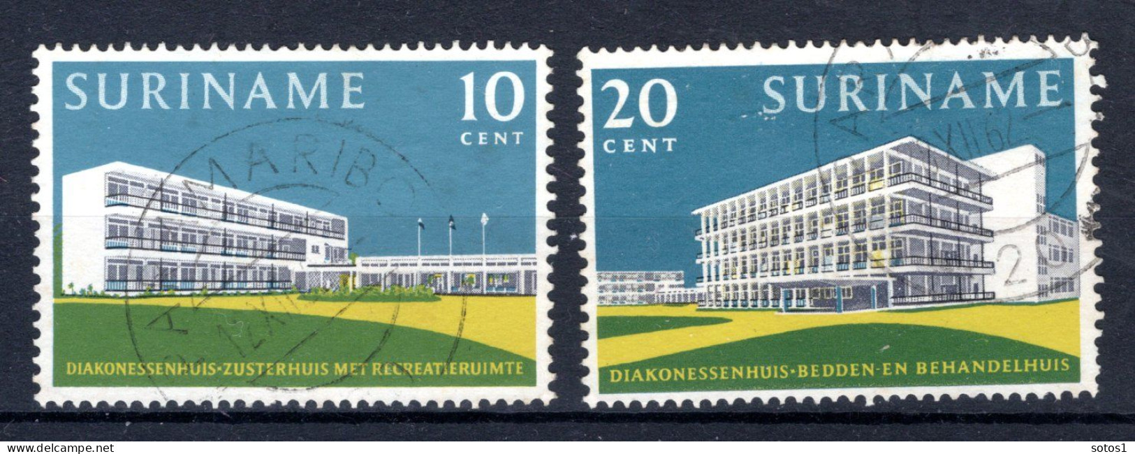 SURINAME 388/389° Gestempeld 1962 - Opening Diaconessenhuis - Suriname ... - 1975