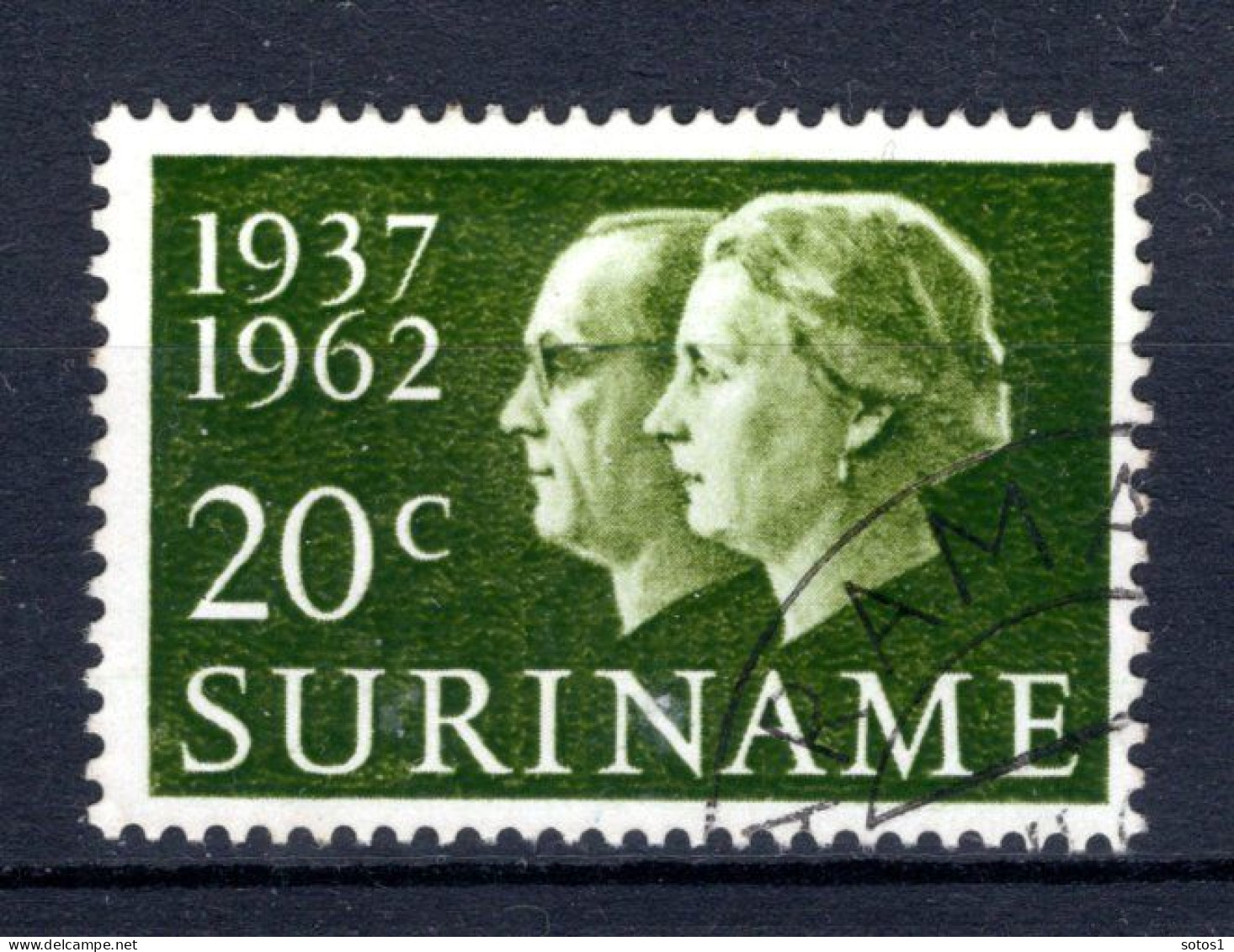 SURINAME 378° Gestempeld 1962 - Zilveren Huwelijksfeest - Surinam ... - 1975
