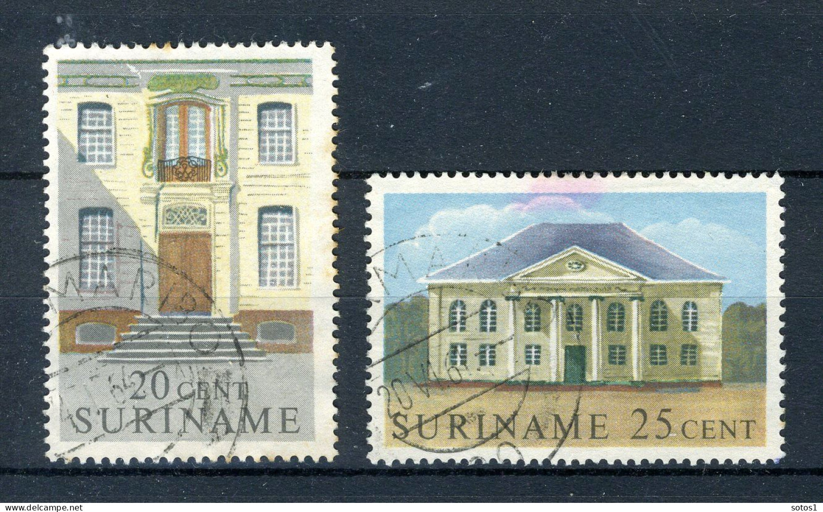 SURINAME 363/364 Gestempeld 1961 - Historische Gebouwen. - Suriname ... - 1975