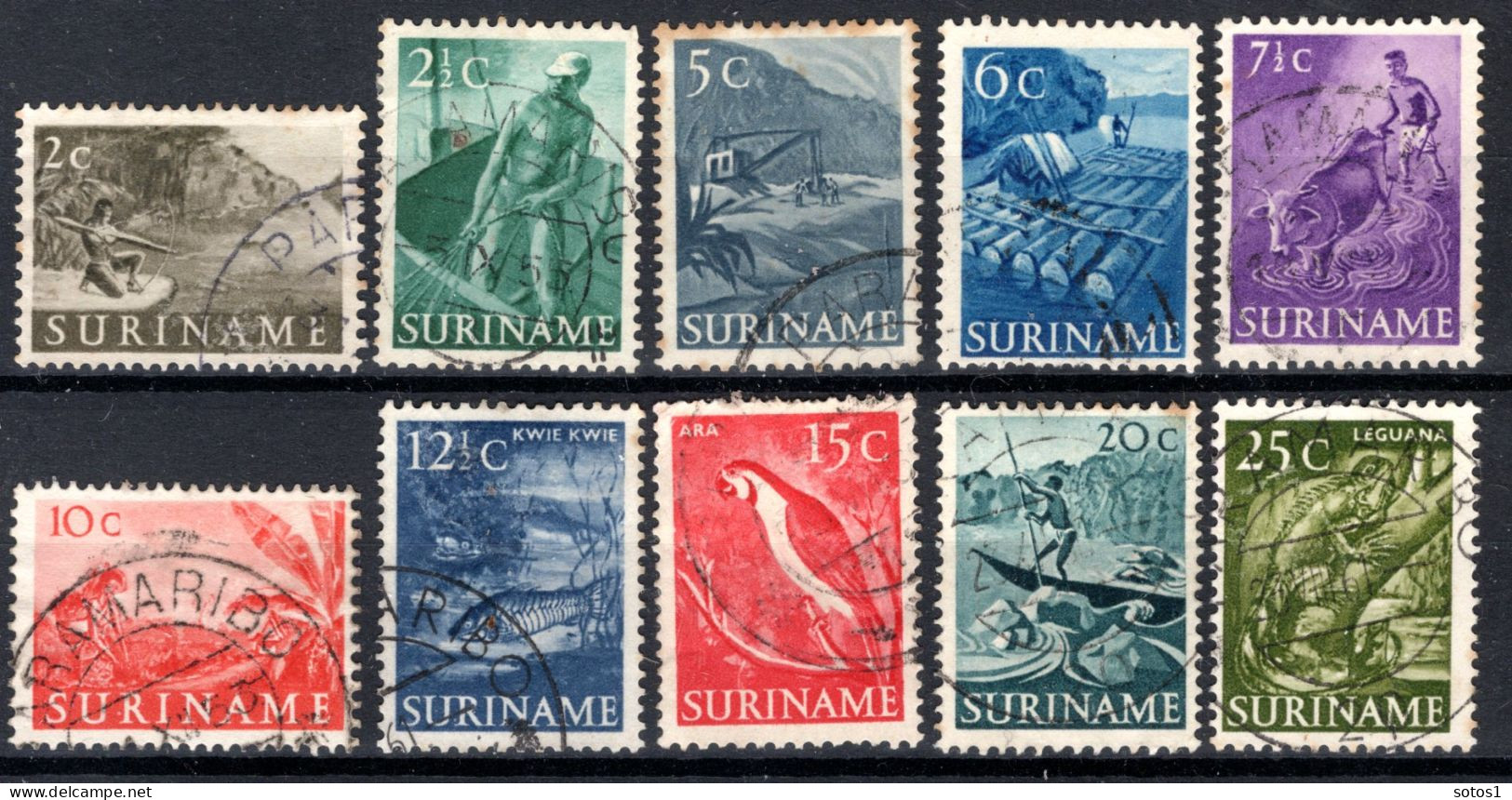 SURINAME 297/307° Gestempeld 1953-1954 - Inheemse Voorstellingen. - Surinam ... - 1975