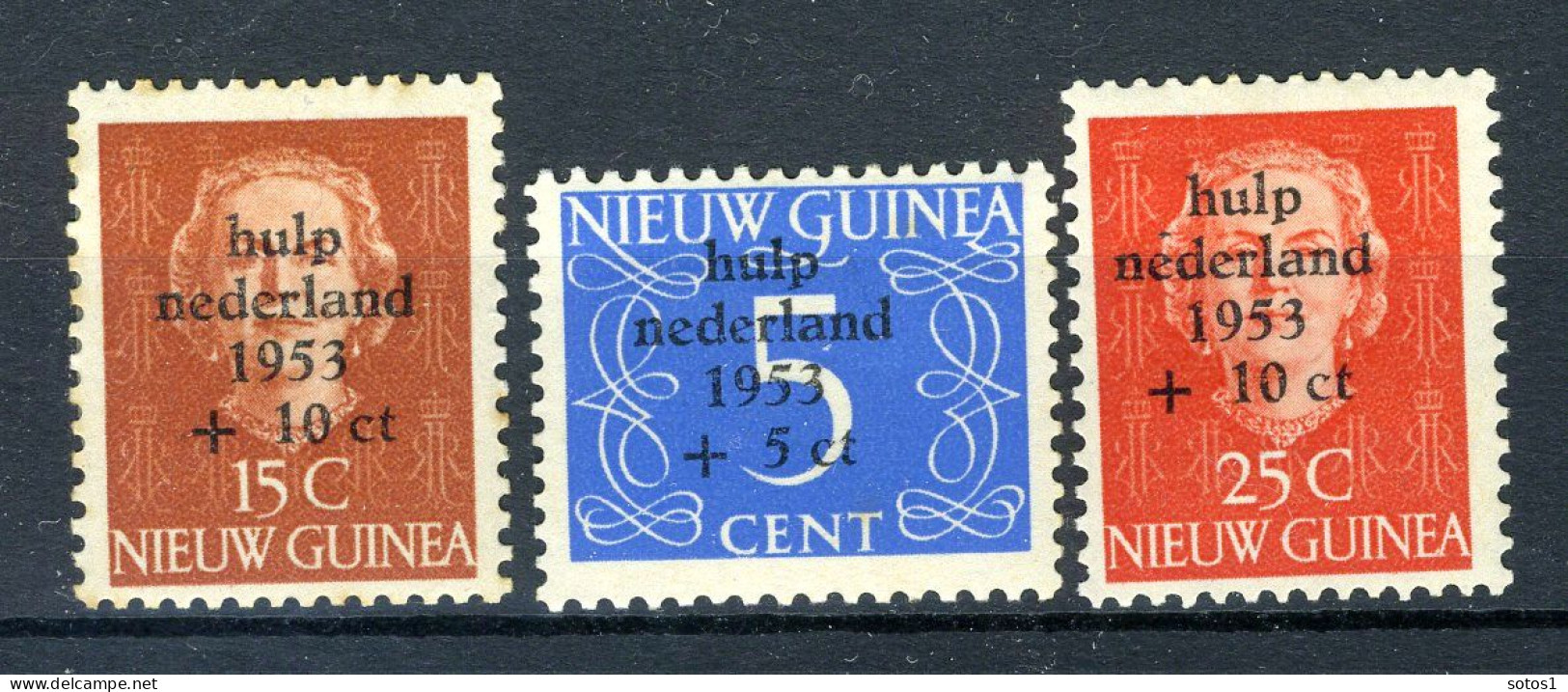 NL. NIEUW GUINEA 22/24 MH 1953 - Watersnoodzegels - Netherlands New Guinea