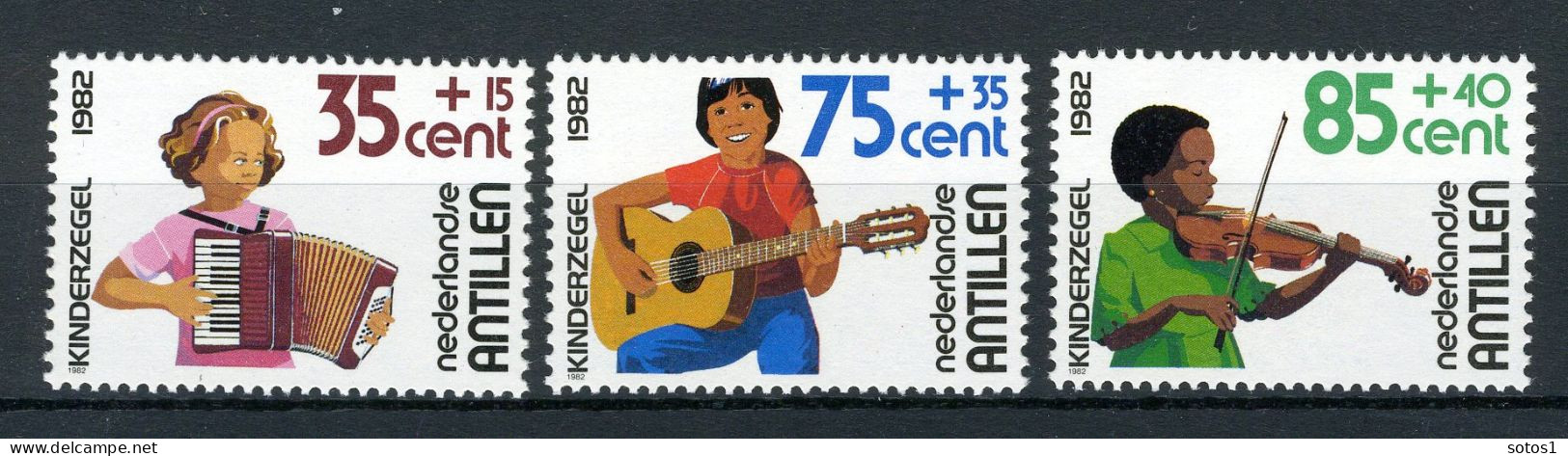 NL. ANTILLEN 727/729 MNH 1982 - Kinderzegels, Muziek. - Curaçao, Nederlandse Antillen, Aruba