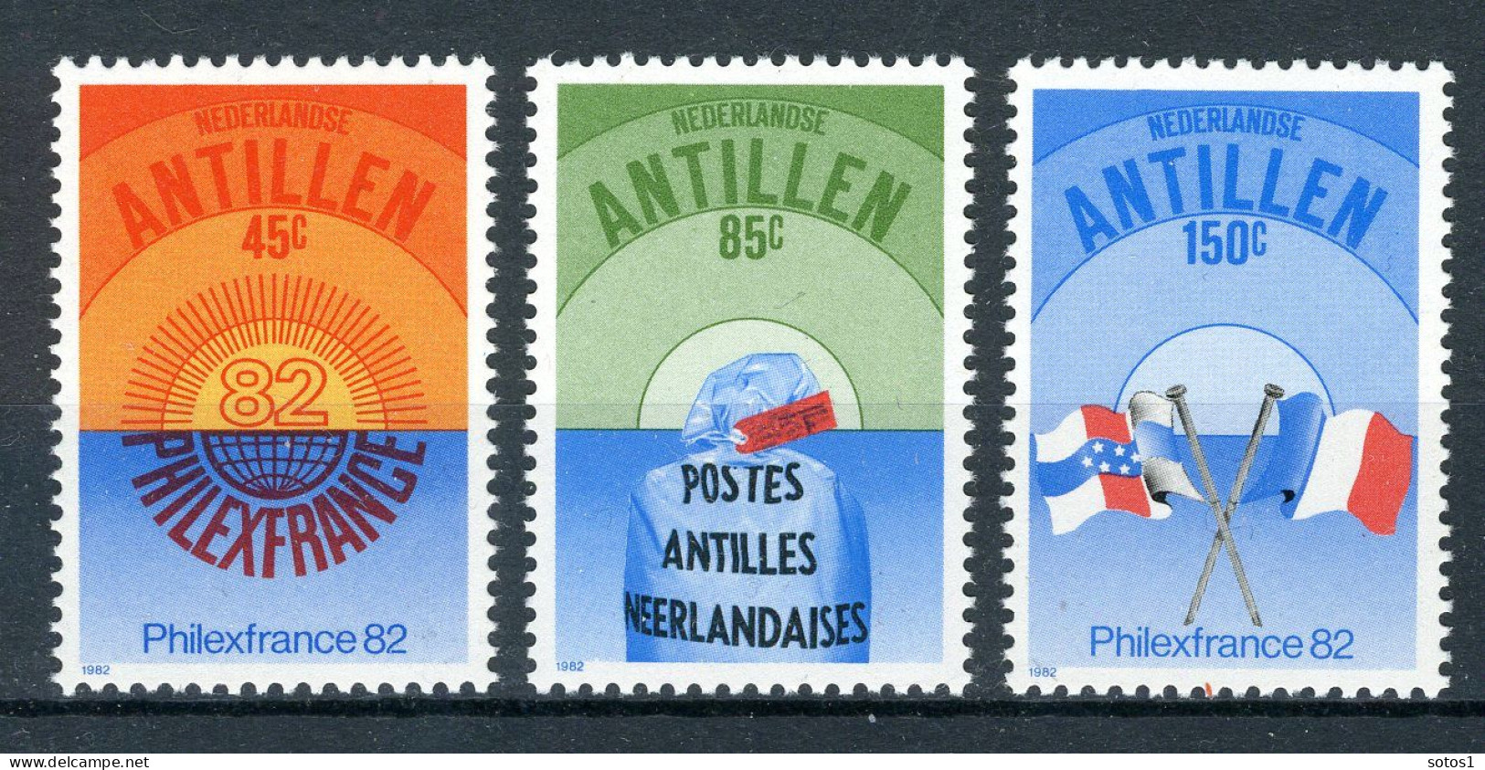 NL. ANTILLEN 719/721 MNH 1982 - Philexfrance '82. - Curacao, Netherlands Antilles, Aruba