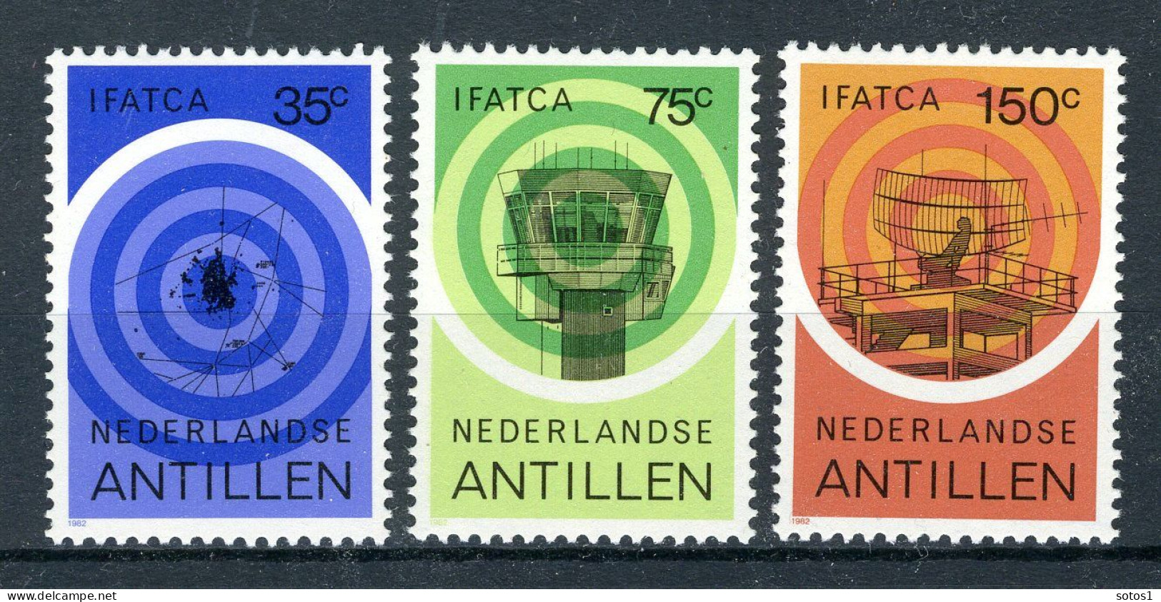 NL. ANTILLEN 716/718 MNH 1982 - IFATCA. - Curacao, Netherlands Antilles, Aruba