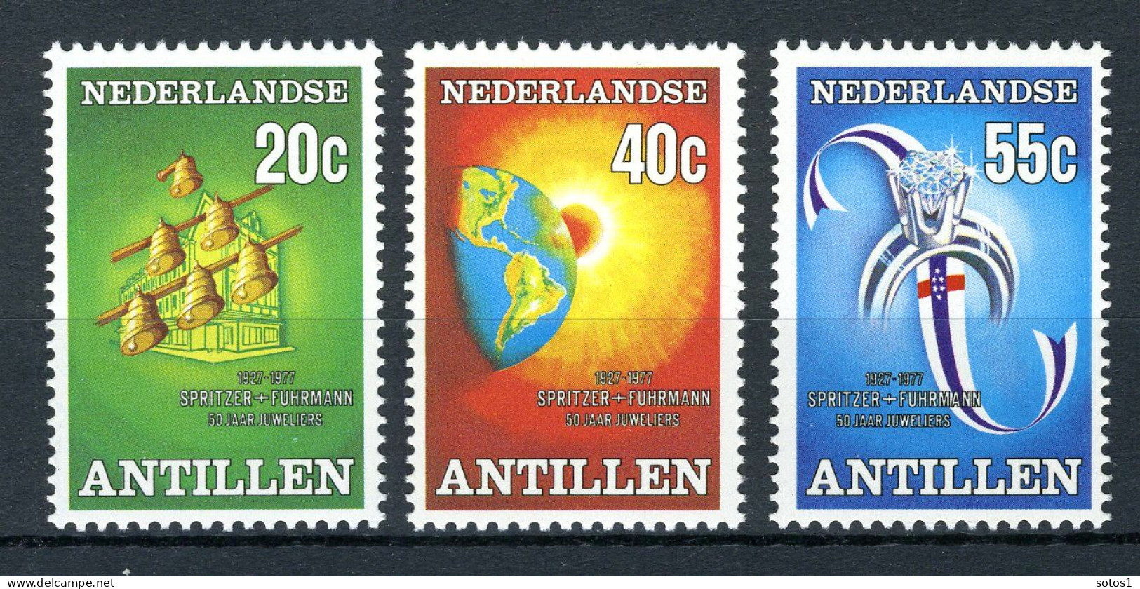 NL. ANTILLEN 548/550 MNH 1977 - 50 Jaar Spritzer & Fuhrmann NV, Juweliers. - Curacao, Netherlands Antilles, Aruba