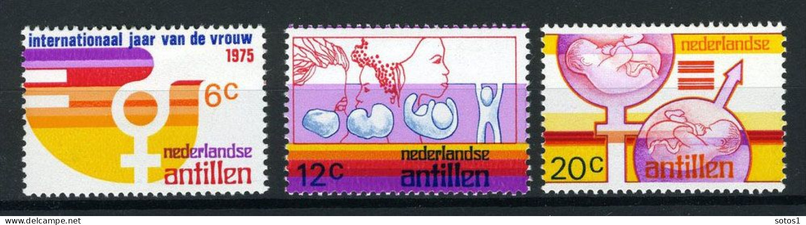 NL. ANTILLEN 512/514 MH 1975 - Internationaal Jaar Van De Vrouw. - Curaçao, Antilles Neérlandaises, Aruba
